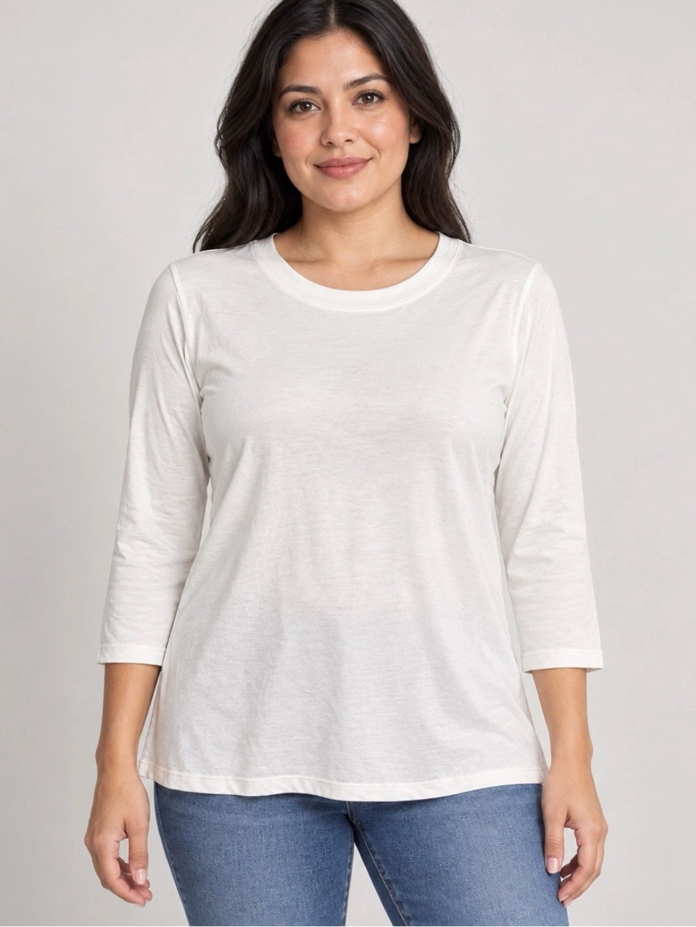 LOGO Principles Lori Goldstein Stitch Detail Top Soft White Medium A720538